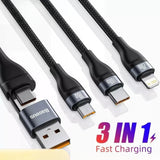 100W 3 in 2 USB Type-C Charging Cable
