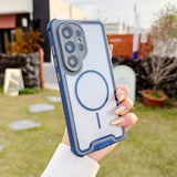 Contrast Color Magnetic Shockproof Transparent Hard Case For Samsung