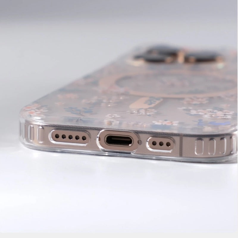 Retro Flower Laser Magnetic Case for iPhone