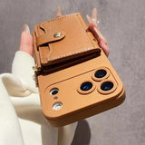 Fashion Card Holder Leather Crossbody Case for iPhone