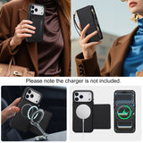 Leather Crossbody Wallet Magnetic Charging Case for iPhone