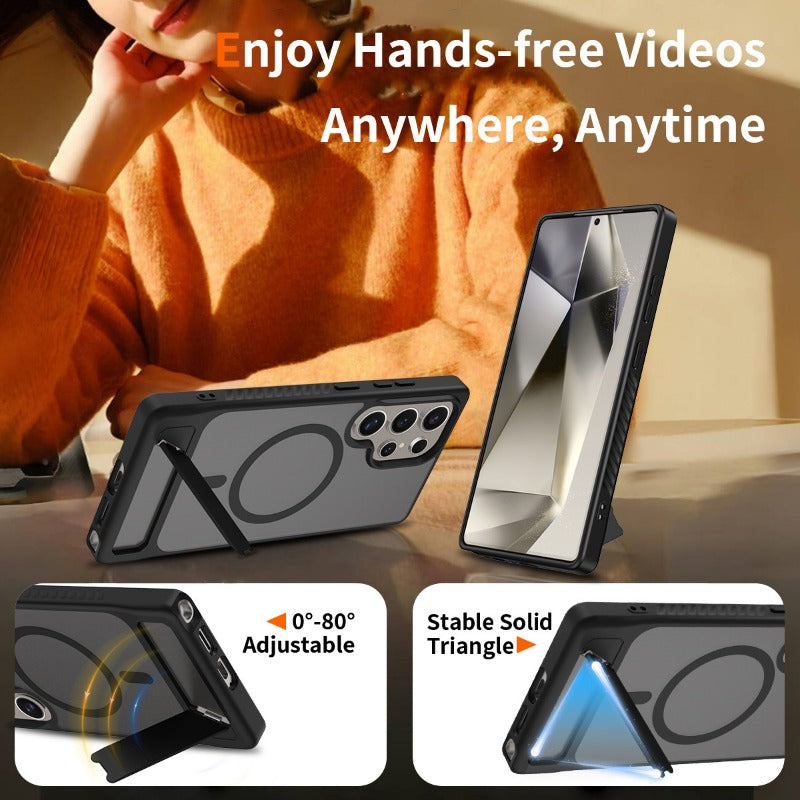 Frosted Magnetic Phone Case With Stand for Samsung