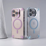 Transparent Acrylic Airbag Camera Stand Magnetic Case for iPhone