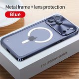 Plating Metal Frame Semi Clear Shockproof Case for iPhone