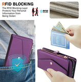 RFID Blocking Magnetic Charging Leather Wallet Case for iPhone