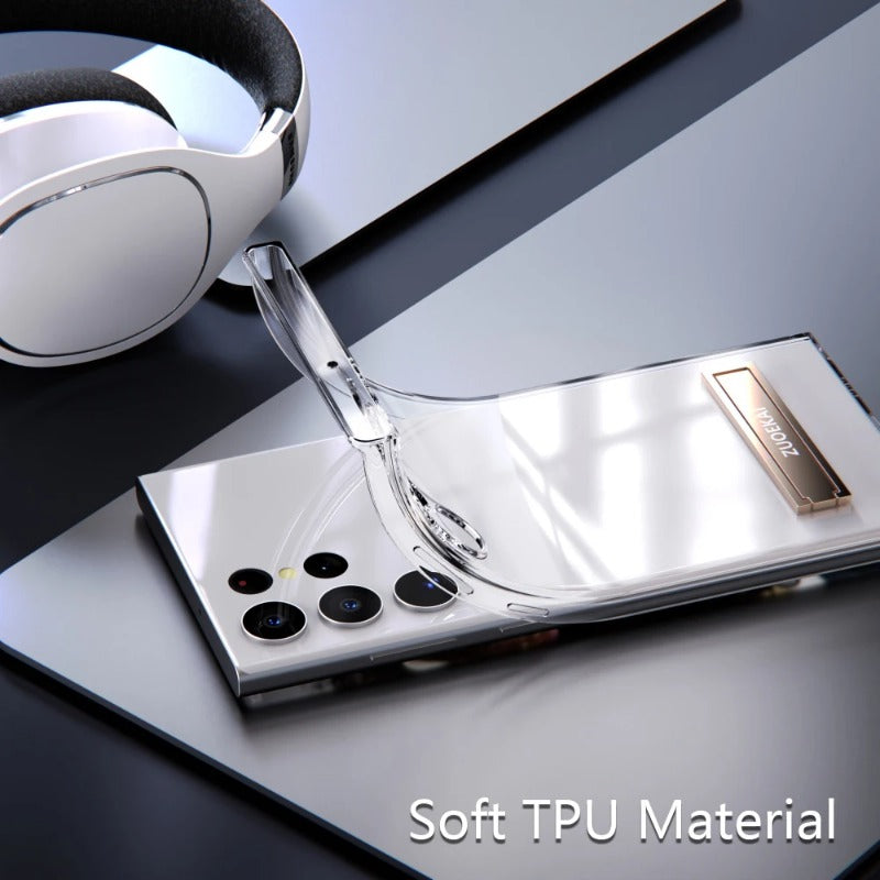Transparent With Stand Protective Shockproof Case For Samsung