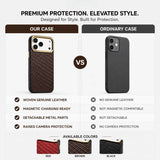 Genuine Leather Woven Magnetic Charging Case for iPhone