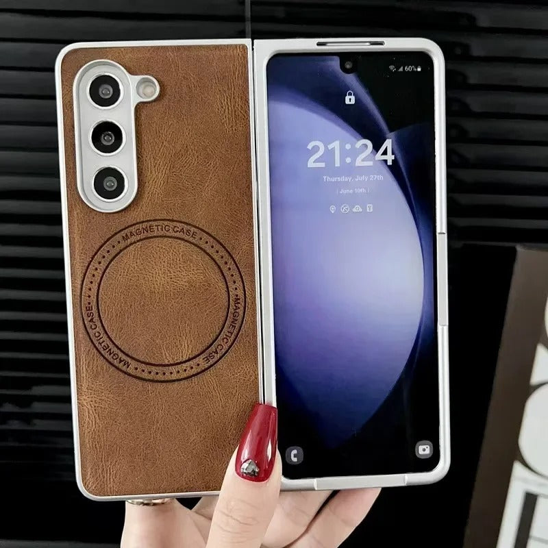 Retro Leather Magnetic Case For Samsung Galaxy Z Fold