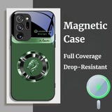 Dragon Head Pattern Magnetic Anti-Drop Liquid Glass Case for Samsung