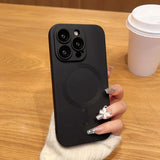 Luxury Magnetic Wireless Charge With Lens protector Phone Case For iPhone