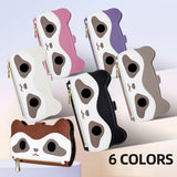 Cute Raccoon Leather Cross-Body Wallet Phone Case For IPhone