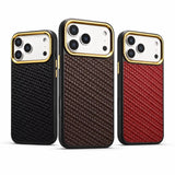 Genuine Leather Woven Magnetic Charging Case for iPhone