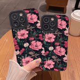 Pink Floral Striped Phone Case for IPhone