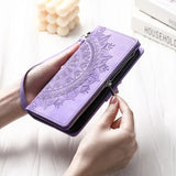 Leather Flip Card Wallet Embossing Phone Case for iphone