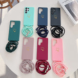 Heart Design Crossbody Strap Shockproof Case for Samsung