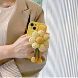 Pumpkin Flower Wrist Strap with Lanyard Phone Case for iPhone