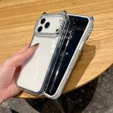 New Rhinestone Cat Lens Frame Phone Case for iPhone