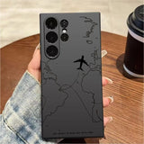 Airplane Flight Path Pattern Silicone Phone Case for Samsung