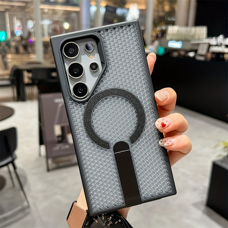 Heat Dissipation Invisible Folding Stand Magnetic Wireless Case For Samsung