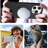 Heat Dissipation Breathable Magnetic Ring Holder Case For iPhone