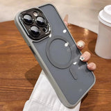 Luxury Magnetic Wireless Charge Metal Lens Bumper Protection Case For iPhone