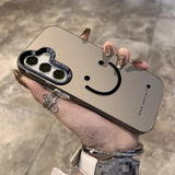 Shiny Silver Smiley Face Pattern Electroplated Hard Case for Samsung