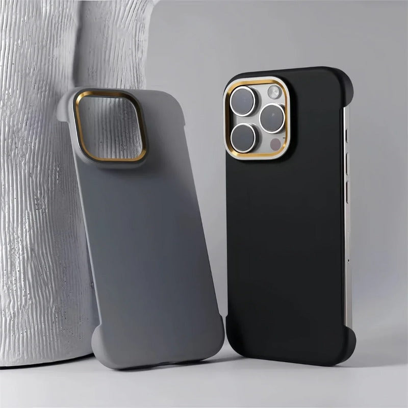Solid Color Metal Lens Frame Slim Magnetic Case for iPhone
