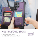 Leather Kickstand RFID Blocking Card Wallet Phone Case for Samsung