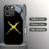 Personality Yellow Crack Mirror Case for iPhone