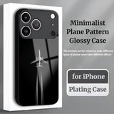 Minimalist Plane Pattern Glossy Case for iPhone