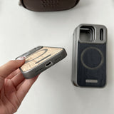 Wood Grain Borderless Heat Dissipation Magnetic Case for iPhone