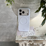 Polka-dot Lily Kickstand Magnetic Case for iPhone