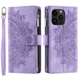Leather Flip Card Wallet Embossing Phone Case for iphone