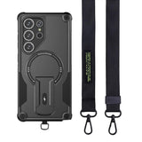 Concealed Stand Magnetic with Strap Phone Case for Samsung
