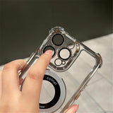 Luxury Plating Shockproof Magnetic Clear Case for iPhone