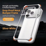 Airbag Shockproof Metal Frame Case with Lens Film for iPhone