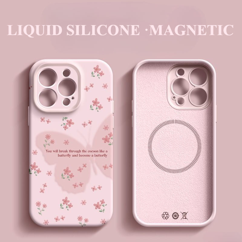 Butterfly Silicone Magnetic Phone Case For iPhone