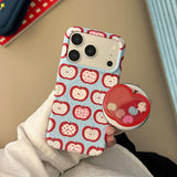 Red Apple Stand Magnetic Case for iPhone