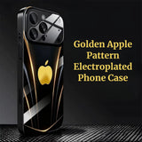 Golden Apple Pattern Electroplated Case for iPhone
