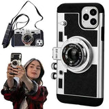 3D Vintage Camera Design Case with Lanyard for iPhone