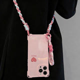 Pink Heart-Shaped Crossbody Full-Coverage Shockproof Case For Samsung
