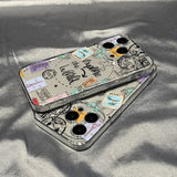 Travel Airplane Route Design Transparent Phone Case for iPhone
