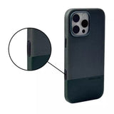 Color‑Block PC Leather Magnetic Anti‑Drop Case for iPhone