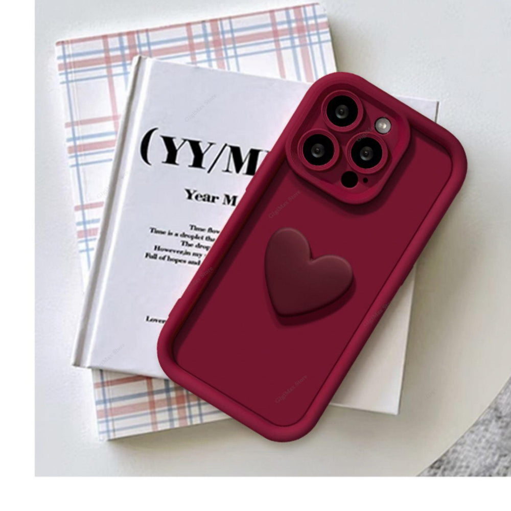 INS Cute Love Heart Silicone Case for iPhone