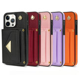 Leather Crossbody Card Slots Wallet Case for iPhone