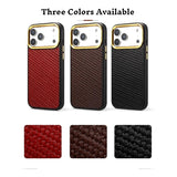 Genuine Leather Woven Magnetic Charging Case for iPhone