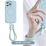 Liquid Silicone Lanyard Magnetic Phone Case For iPhone