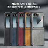 Matte Anti-Slip Full Shockproof Leather Case for Samsung Z Flip