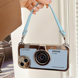 Fashion 3D Retro Camera Handheld Leather Case for iPhone
