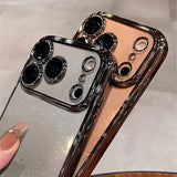 Luxury Transparent Glitter Clear Slim Hard Case For iPhone